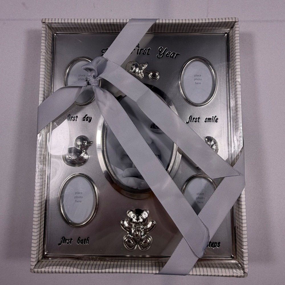 First Impressions Baby First Year Silver Multi Photo Frame Keepsake